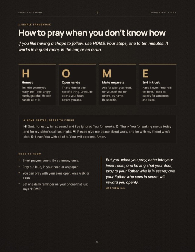 Page: how to pray with the HOME framework